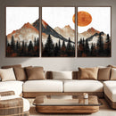 Modern Abstract Mountain Canvas Wall Art Print, Abstract