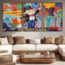 Pop Art Monopoly Man Canvas Wall Art Print - Bold and