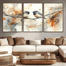 Abstract Watercolor Chickadee Bird Canvas Wall Art Print - by MyGreatCanvas | Canvas Wall Art Prints | Photo Prints & Wall Decor