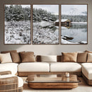 Winter Wall Art - Cabin by the Lake Canvas Wall Art - Serene by MyGreatCanvas | Canvas Wall Art Prints | Photo Prints & Wall Decor