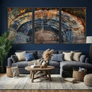 Framed Tree Ring Wall Art - Abstract Colorful Tree Ring Wall