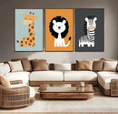 Boho Jungle Animal Nursery Wall Art Prints – Safari Decor