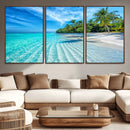 Tropical Beach Wall Art Canvas Print - Serene Ocean