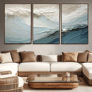 Waves Abstract Wall Art Print, Modern Framed Abstract Canvas