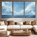 Abstract Ocean Print Artwork- Serene Blue Ocean Canvas Wall