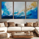 Blue Abstract Print - Dynamic Ocean-Inspired Canvas Wall Art