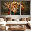 Mary Jesus Canvas Wall Art Print - Madonna and Child with