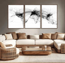 Abstract World Map Wall Art – Framed Geometric Line Canvas by MyGreatCanvas | Canvas Wall Art Prints | Photo Prints & Wall Decor