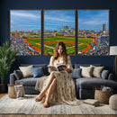 Wrigley Field Chicago Cubs Panoramic Canvas Print –