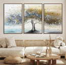 Golden and Silver Tree Wall Art – Framed Elegant Leaves by MyGreatCanvas | Canvas Wall Art Prints | Photo Prints & Wall Decor