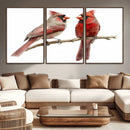 Cardinal Canvas Wall Art - Male and Female Cardinal Print -