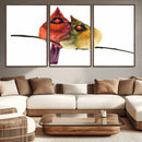 Cardinal Bird Canvas Wall Art - Male and Female Cardinal