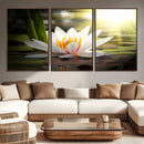 Lotus Flower Wall Art Canvas Print, Water Lily Large Wall