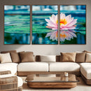 Lotus Flower Wall Art Canvas Print, Water Lily Large Wall