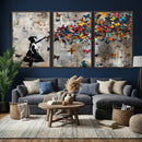 Butterfly Girl Wall Art – Vibrant Street Style Canvas Print,