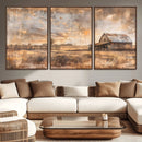 Rustic Farmhouse Wall Art Canvas Print | Barn and Field