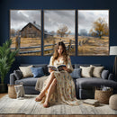Rustic Autumn Farmhouse Wall Art Canvas Print – Serene