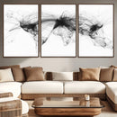 Flight Routes Air Traffic Map Canvas Wall Art - Framed -