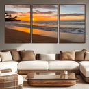 Sunset Wall Art Print - Stunning Beach Sunset Canvas Artwork