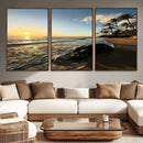 Tropical Beach Wall Art - Stunning Ocean Sunset Canvas Print