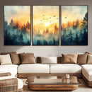 Abstract Forest Wall Art Print- Serene Nature Canvas Print