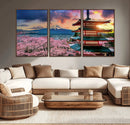 Mount Fuji Cherry Blossom Wall Art Canvas Print – Framed