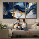 Blue Marble Wall Art Canvas Print – Framed Gold Veins by MyGreatCanvas | Canvas Wall Art Prints | Photo Prints & Wall Decor