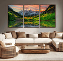 Maroon Bells Lake Wall Art Canvas Print – Framed Majestic
