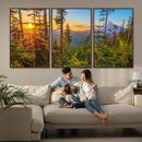 Forest Sunset Wall Art Canvas Print – Green Pines Sunset