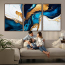 Gold Blue Abstract Canvas Print, Elegant Navy and Gold by MyGreatCanvas | Canvas Wall Art Prints | Photo Prints & Wall Decor