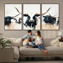 Texas Longhorn Wall Art Canvas Print – Majestic Horned Bull