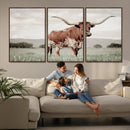 Texas Longhorn Wall Art Canvas Print – Framed Spotted Cattle by MyGreatCanvas | Canvas Wall Art Prints | Photo Prints & Wall Decor
