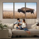 Wild Bison Wall Art – Framed Prairie Landscape Canvas by MyGreatCanvas | Canvas Wall Art Prints | Photo Prints & Wall Decor