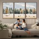 Elk Herd Wall Art – Framed Snowy Forest Canvas Artwork, by MyGreatCanvas | Canvas Wall Art Prints | Photo Prints & Wall Decor