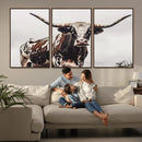 Texas Longhorn Wall Art – Framed Spotted Bull Canvas by MyGreatCanvas | Canvas Wall Art Prints | Photo Prints & Wall Decor