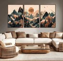 Wood Mountain Landscape Wall Art Canvas Print – Framed