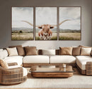 Texas Longhorn Wall Art Canvas Print – Framed Western Cow