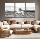 White Horse Wall Art Canvas Print – Framed Woman Rider