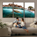 Sea Turtle Wall Art Canvas Print – Framed Ocean Life