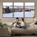 Snowy Mountain Wall Art Canvas Print – Framed Ski Slope