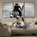 Western Wall Art Canvas Print – Framed Cowboy and Horse