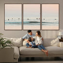 Pastel Ocean Wall Art Canvas Print – Framed Soft Sunset Calm