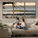 Sunset Surf Wall Art Canvas Print – Framed Golden Hour Waves