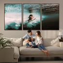 Vibrant Aquatic Motion Wall Art Canvas Print – Framed