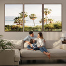 California Coast Palm Trees Wall Art Canvas Print – Framed
