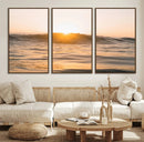 Calm Water Wall Art – Framed Sunset Waves Canvas Artwork, by MyGreatCanvas | Canvas Wall Art Prints | Photo Prints & Wall Decor