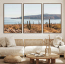 Desert Lake Wall Art – Framed Cactus Mountain Canvas by MyGreatCanvas | Canvas Wall Art Prints | Photo Prints & Wall Decor