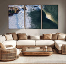 Ocean Wave Wall Art – Aerial Coastal View Canvas Artwork, by MyGreatCanvas | Canvas Wall Art Prints | Photo Prints & Wall Decor