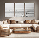 Surfer Silhouette Wall Art – Framed Calm Ocean Canvas by MyGreatCanvas | Canvas Wall Art Prints | Photo Prints & Wall Decor
