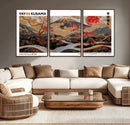 Modern Japanese Wall Art Canvas Print – Framed Abstract